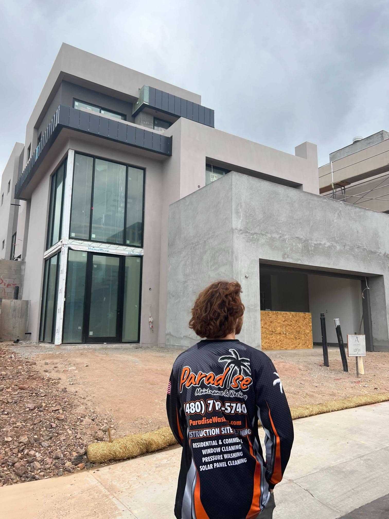 Exterior soft wash on an Arizona property